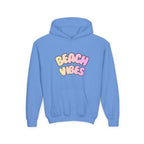 Youth Hoodie — "Beach Vibes" Pastel Retro Graphic