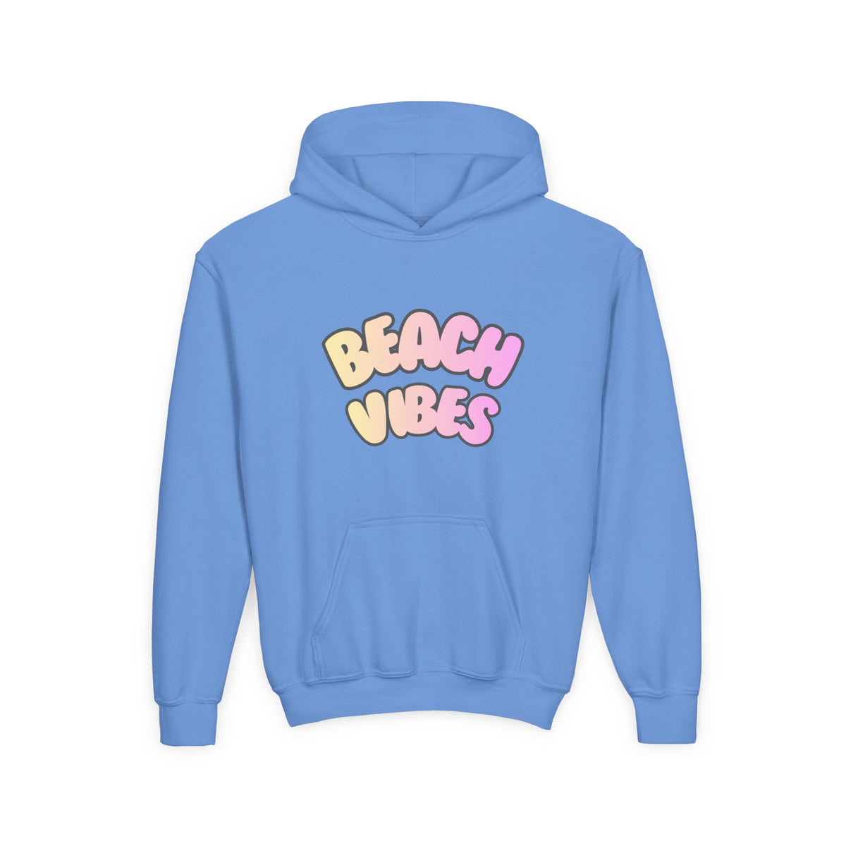 Youth Hoodie — "Beach Vibes" Pastel Retro Graphic