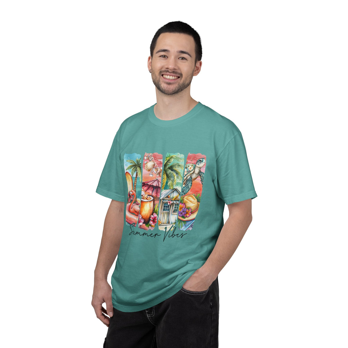 Summer Vibes T-Shirt — Tropical Beach Graphic Tee