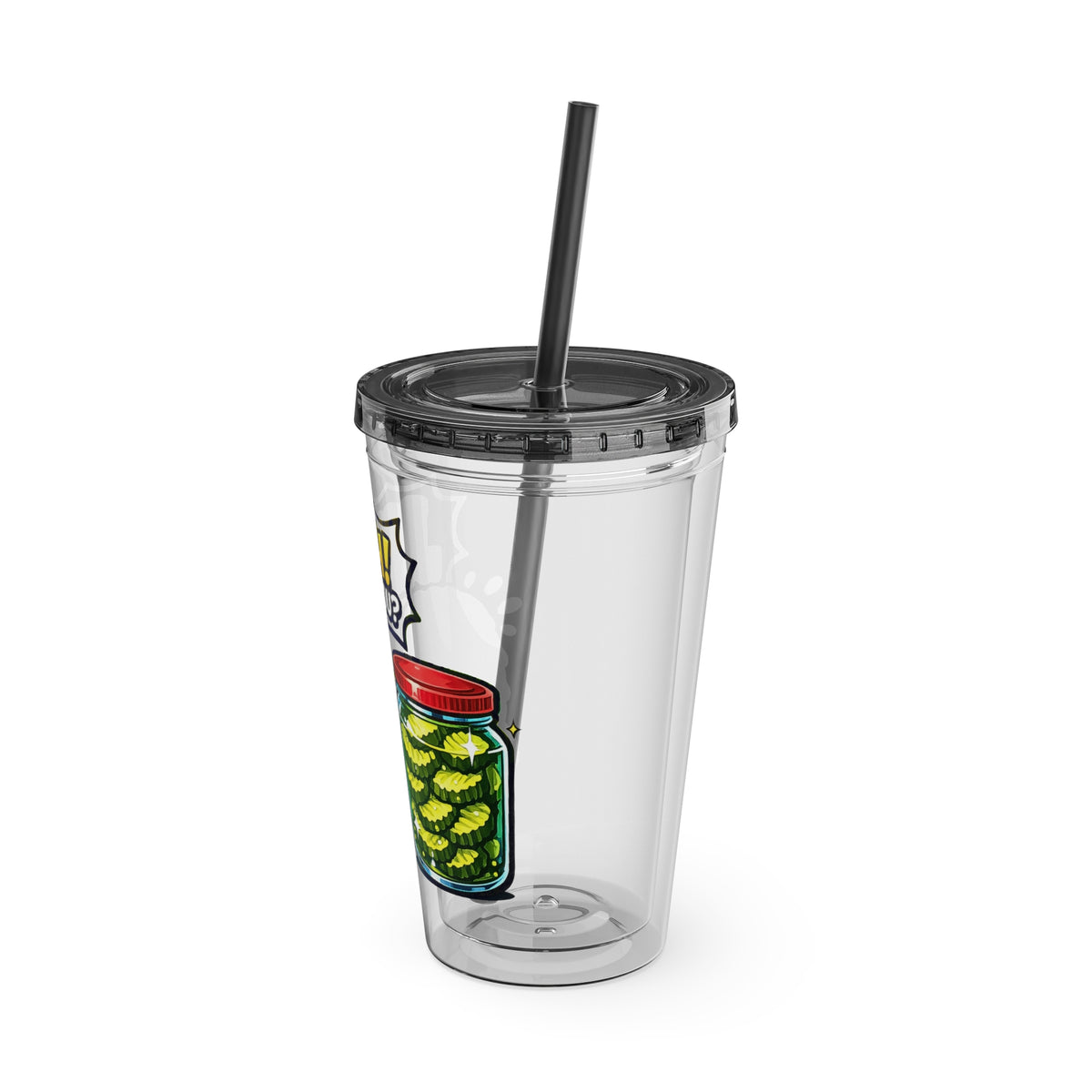 Funny Pickle Tumbler 16oz with Straw — “Bruh! Is That You?” Graphic Cup