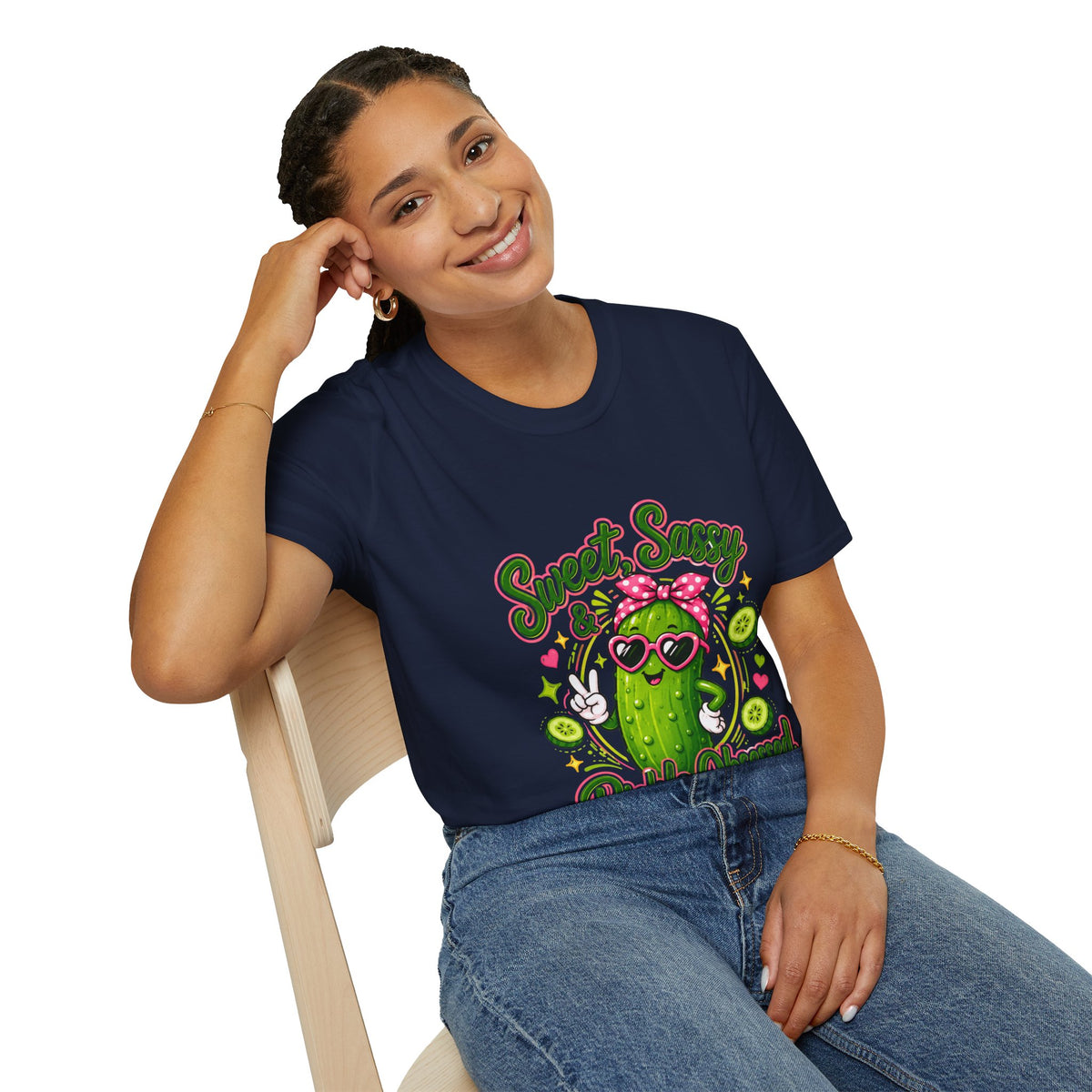 Sweet Sassy Pickle T-Shirt — "Sweet, Sassy & Pickle Obsessed" Cute Cactus/Pickle Graphic Tee