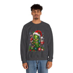 Christmas Pickle Sweatshirt – Cute Santa Hat Pickle with Candy Cane & Hot Cocoa