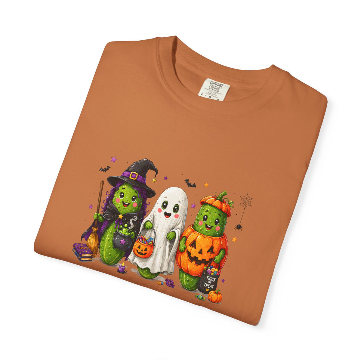 Halloween Trio T-Shirt — Cute Witch, Ghost & Pumpkin Costume Tee