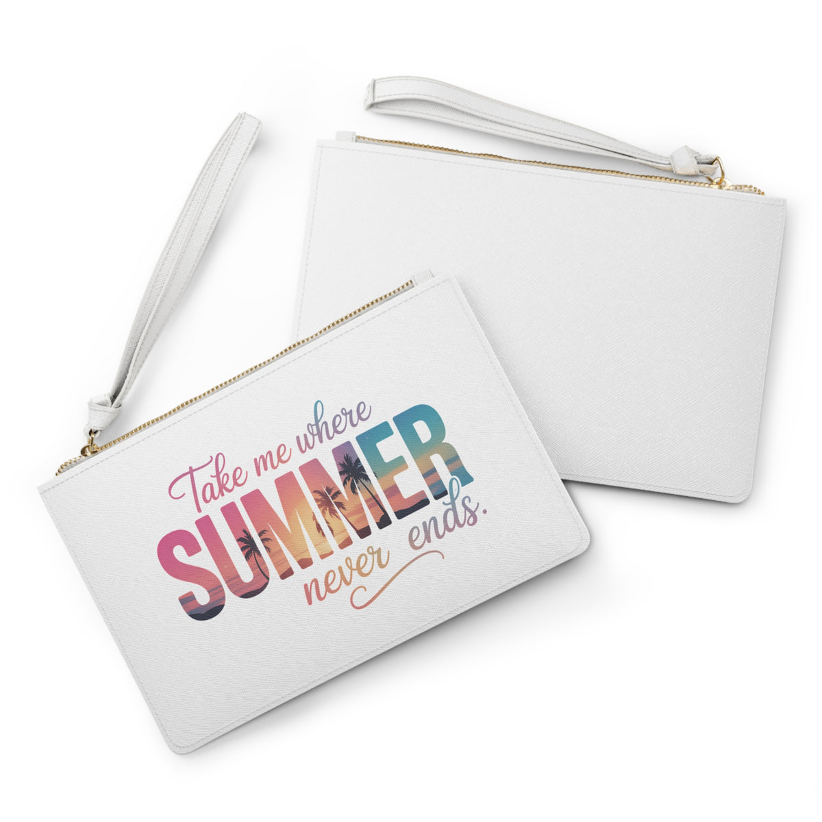 Clutch Bag – “Take Me Where Summer Never Ends” Beachy Wristlet