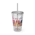 Sunsplash 16oz Tumbler with Straw — 'Take Me Where Summer Never Ends' Beach Design