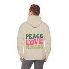 Peace Love Pickles Hoodie — Retro Groovy Graphic Hoodie