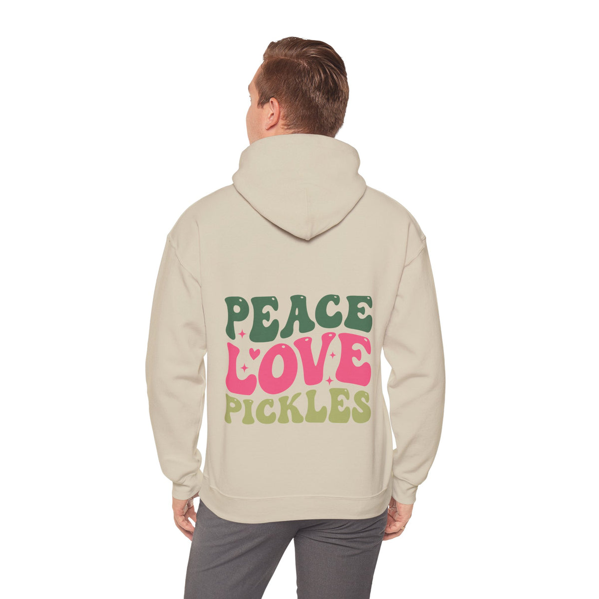 Peace Love Pickles Hoodie — Retro Groovy Graphic Hoodie