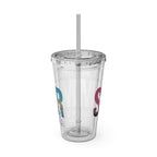 Sunsplash 16oz Tumbler with Straw — 'Take Me Where Summer Never Ends' Beach Design