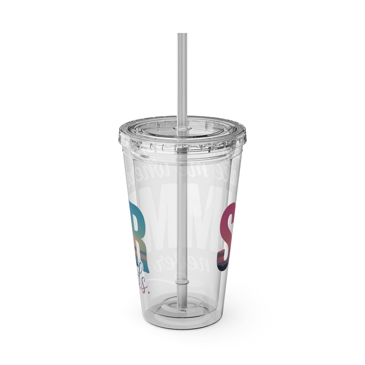 Sunsplash 16oz Tumbler with Straw — 'Take Me Where Summer Never Ends' Beach Design