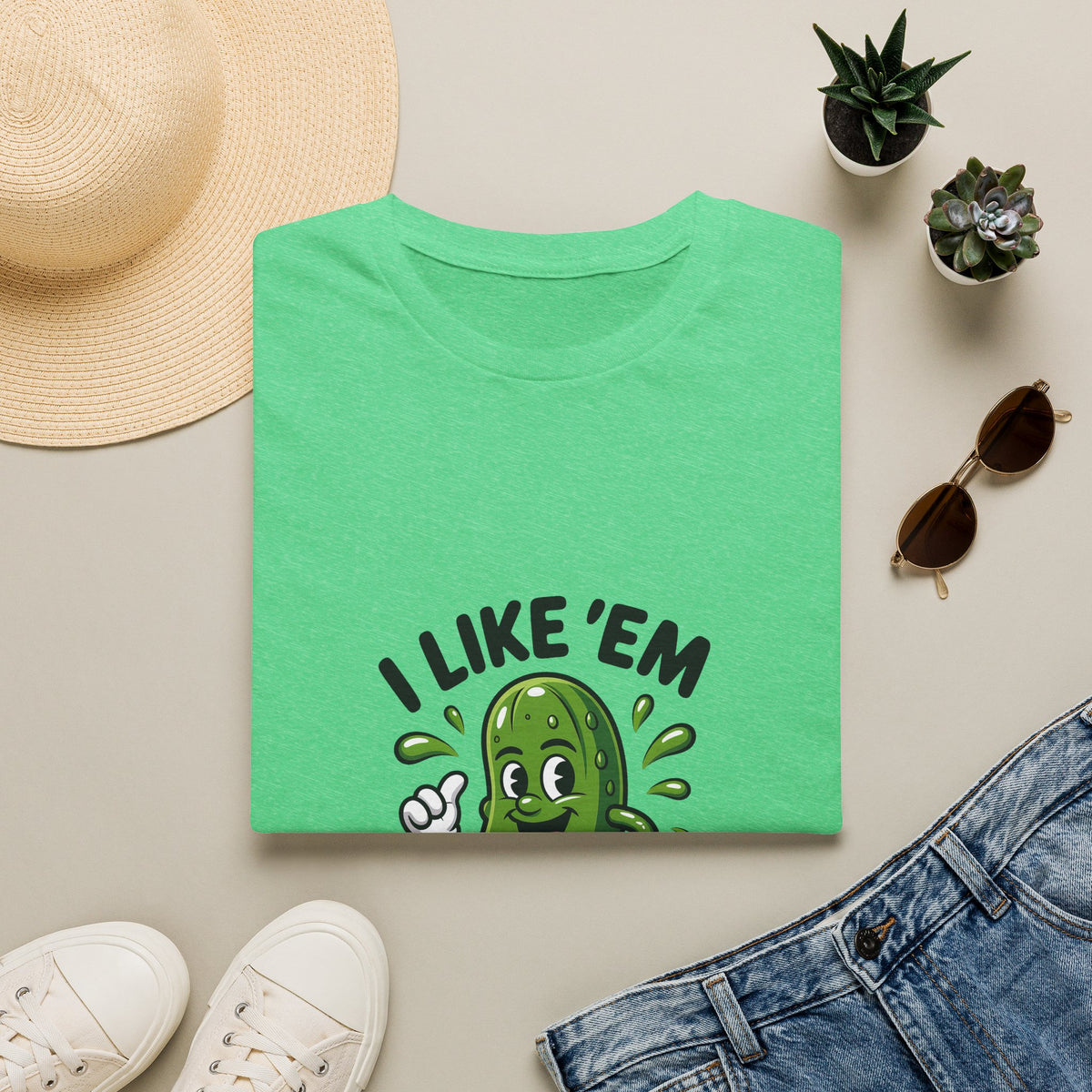 I Like 'Em Pickle T-Shirt — Cute Cartoon Pickle Graphic Tee
