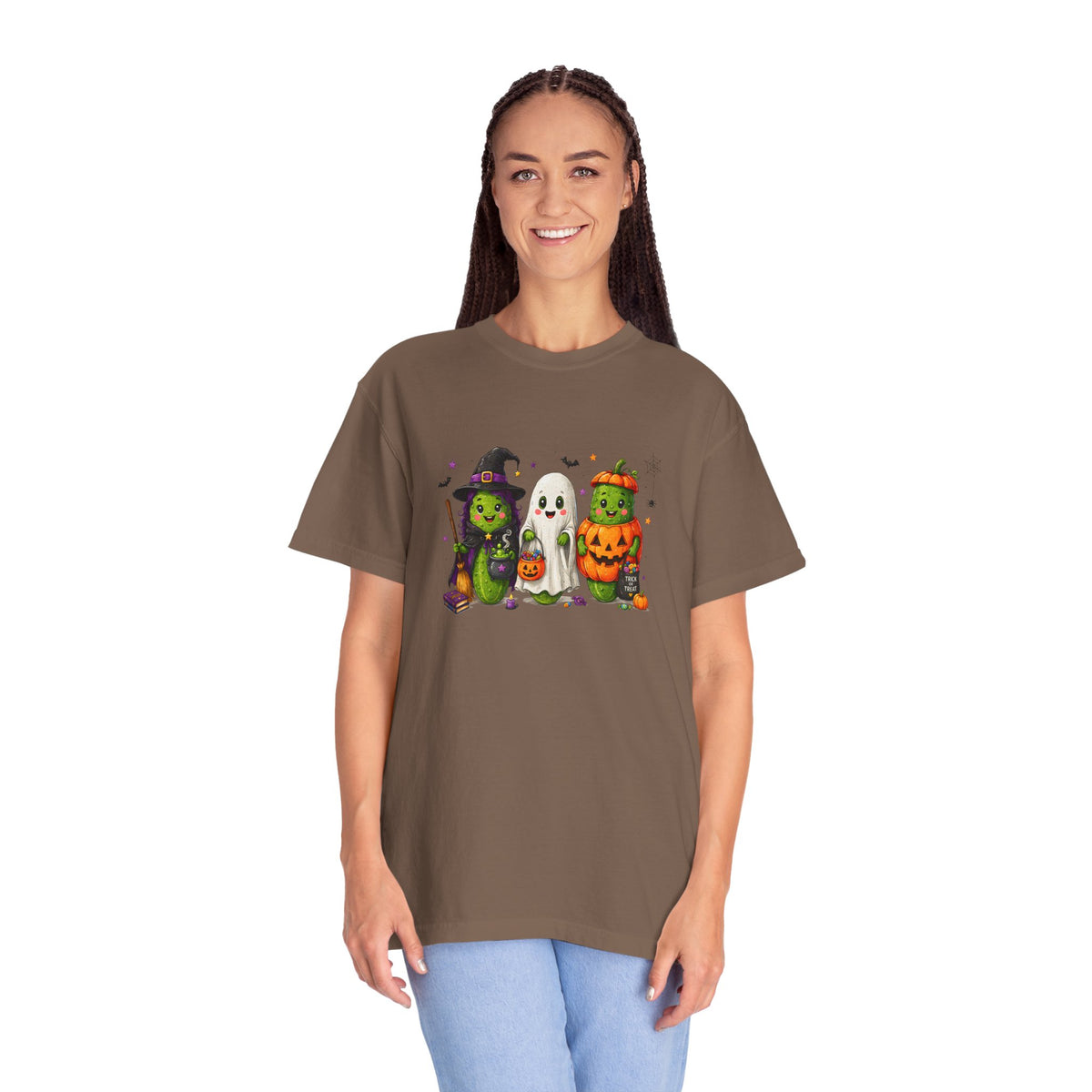 Halloween Trio T-Shirt — Cute Witch, Ghost & Pumpkin Costume Tee