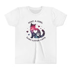 Kids Tee — "Just a Girl Who Loves Cats" Galaxy Cat Kids T‑Shirt