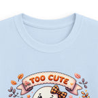 Kids Tee — "Too Cute to Spook" Halloween Ghost Shirt