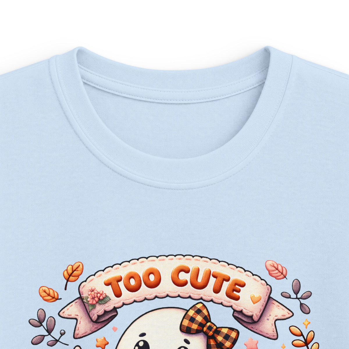 Kids Tee — "Too Cute to Spook" Halloween Ghost Shirt