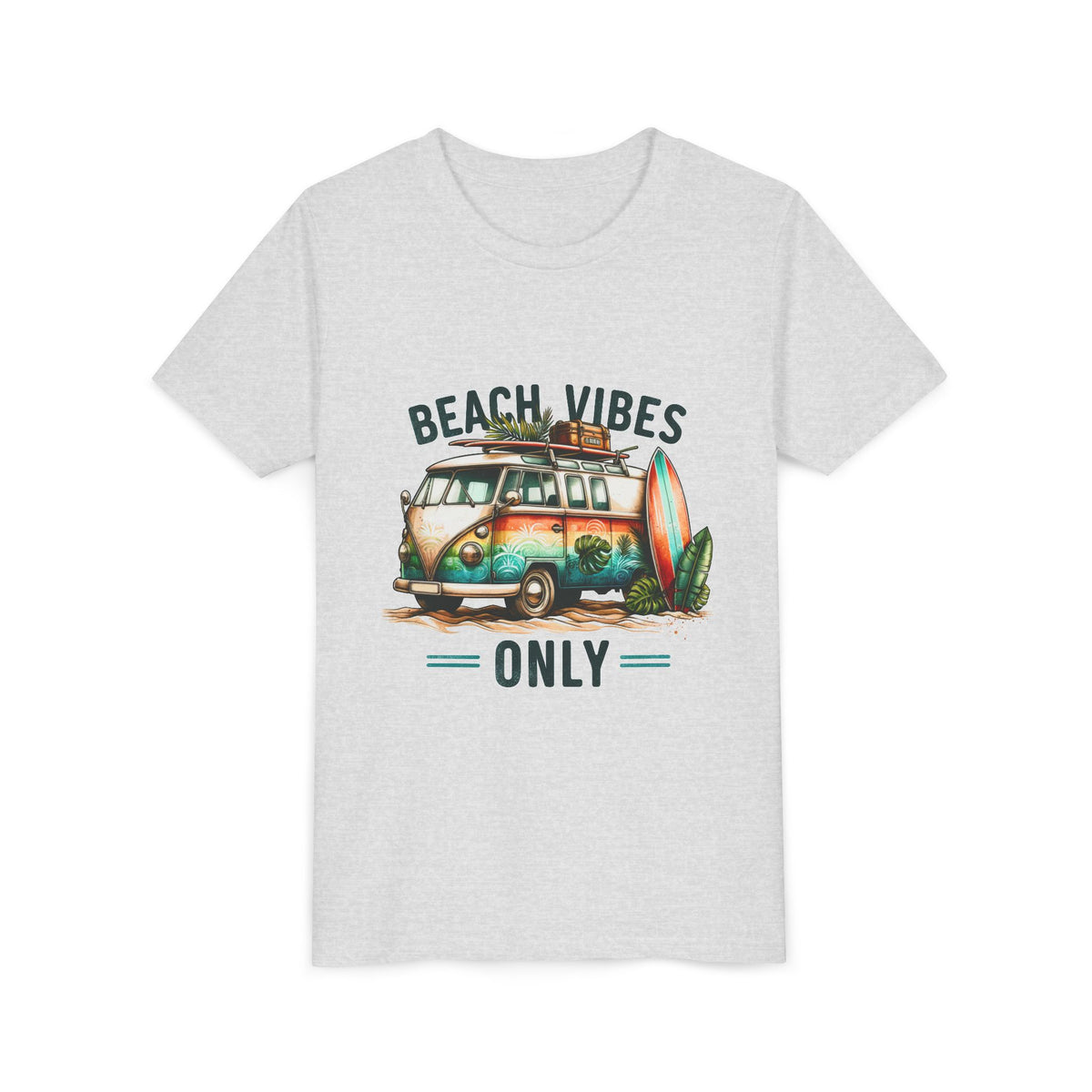 Kids Tee — "Beach Vibes Only" Surf Van Graphic