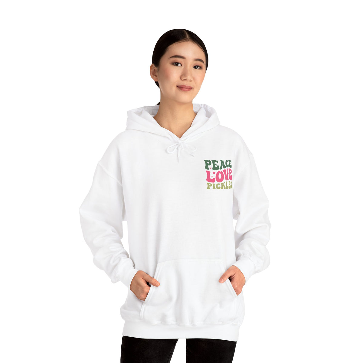Peace Love Pickles Hoodie — Retro Groovy Graphic Hoodie