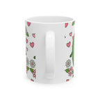 Cute Pickle Couple Mug — Kawaii Pickles with Hearts & Flowers (11oz/15oz)
