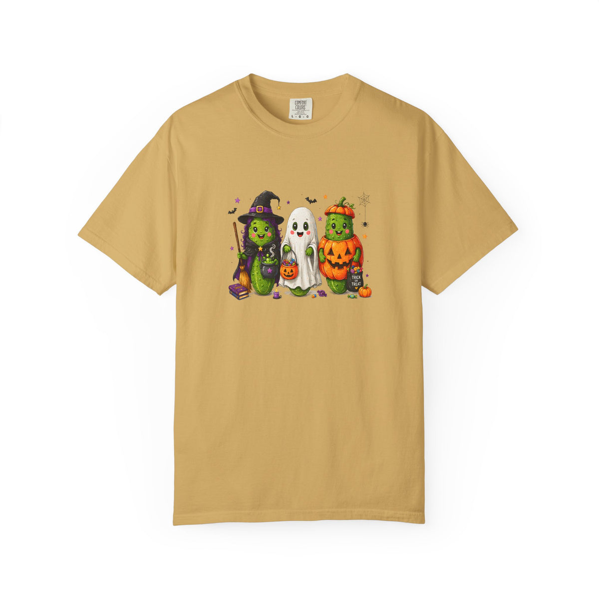 Halloween Trio T-Shirt — Cute Witch, Ghost & Pumpkin Costume Tee