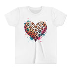 Kids Tee — Colorful Leopard Heart Graphic T-Shirt