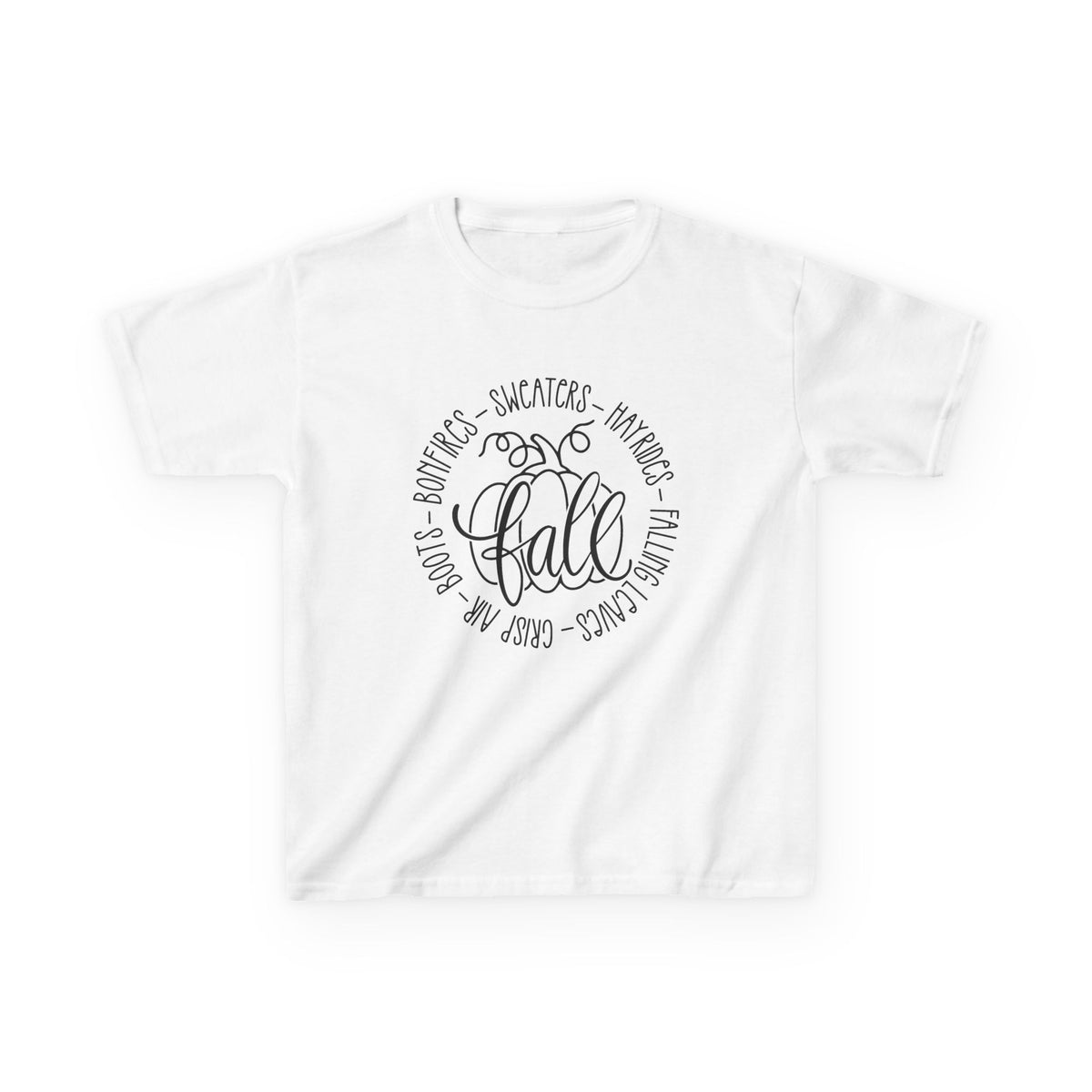 Kids 'Hello Fall' Tee — Playful Pumpkin & Autumn Words