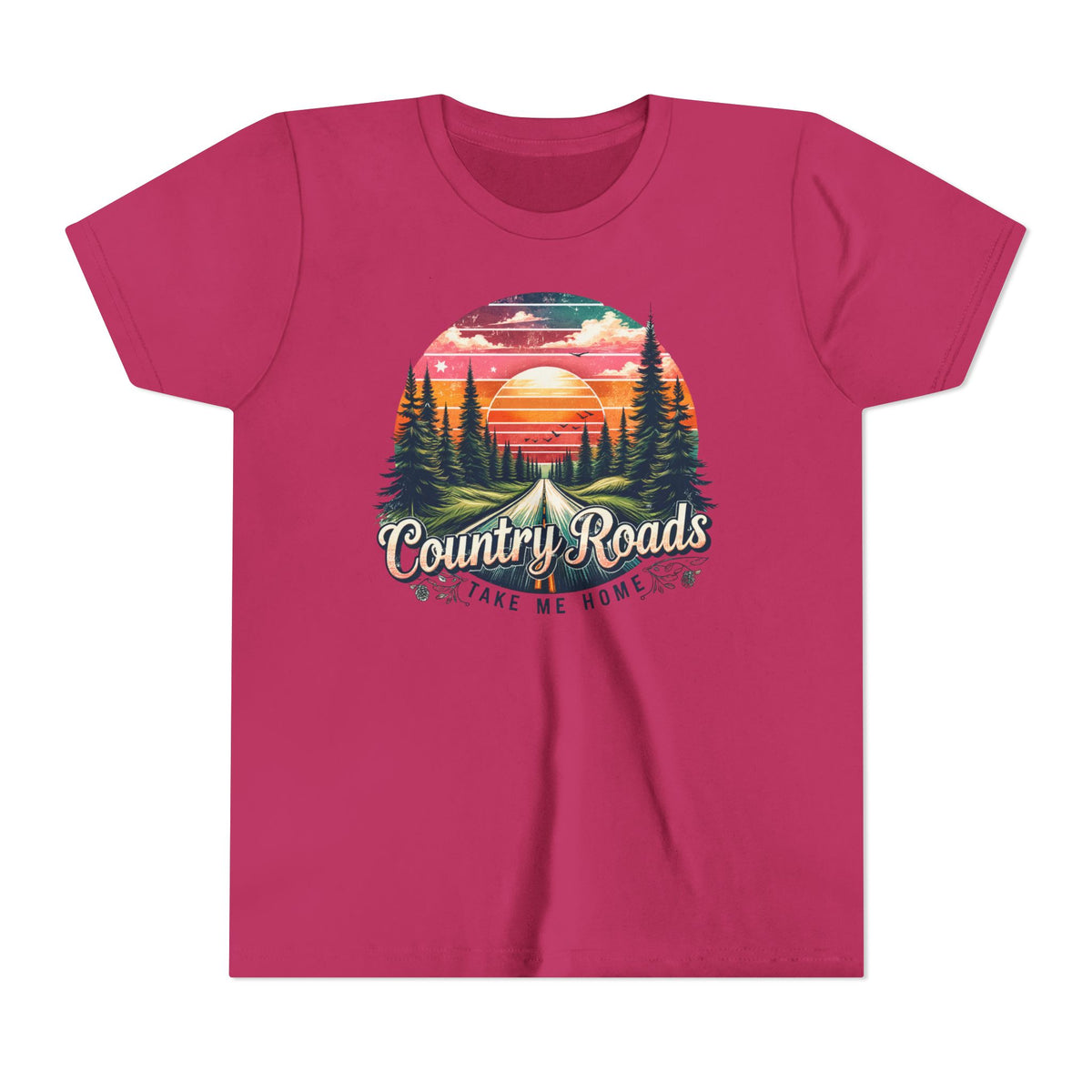 Kids Tee — 'Take Me Home' Retro Sunset Forest Tee
