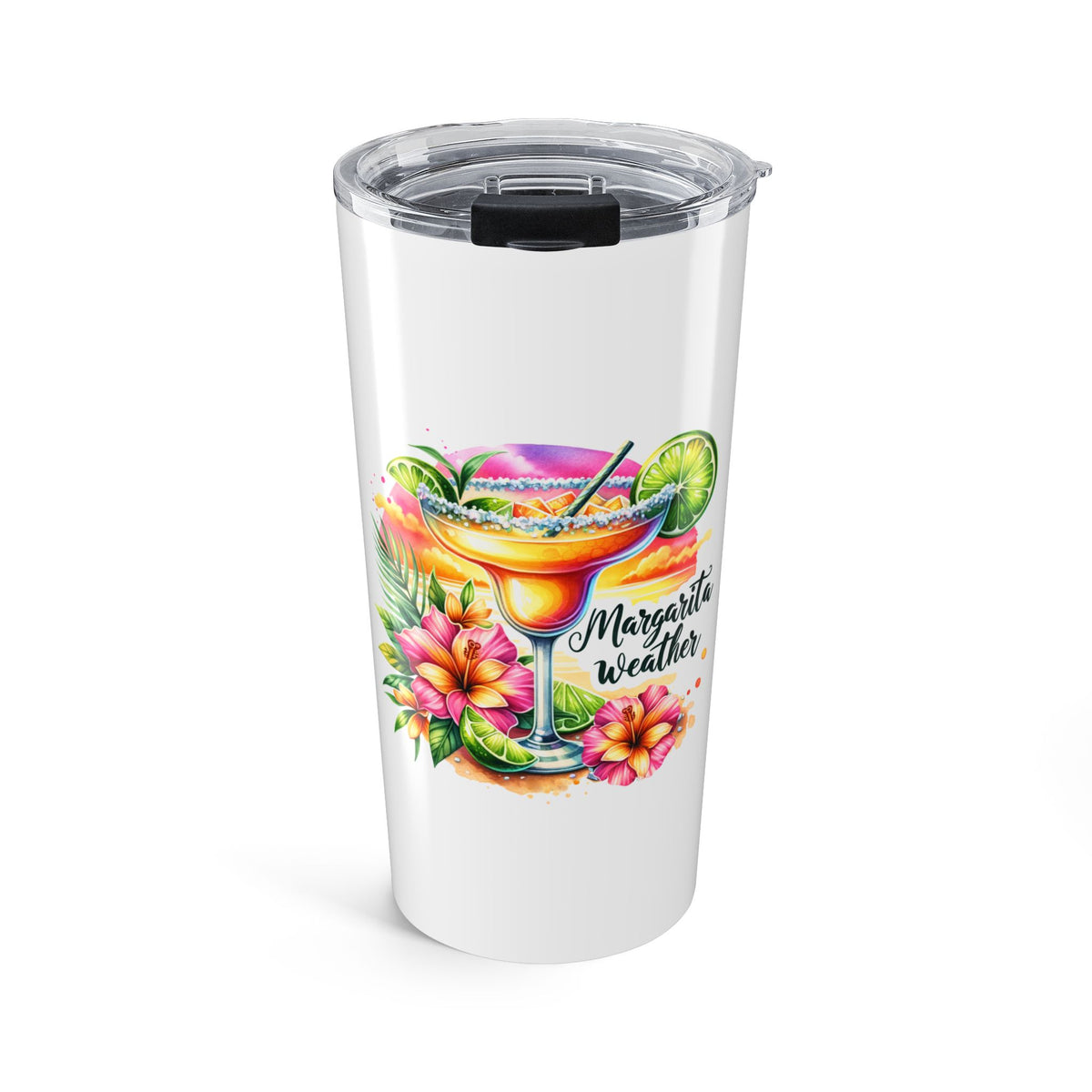 20oz Tropical Margarita Stainless Steel Tumbler — "Margarita Weather" Insulated Travel Cup