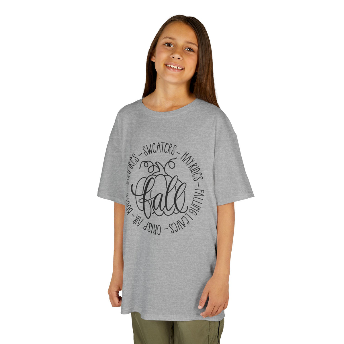 Kids 'Hello Fall' Tee — Playful Pumpkin & Autumn Words