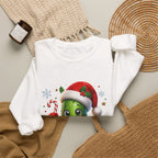 Christmas Pickle Sweatshirt – Cute Santa Hat Pickle with Candy Cane & Hot Cocoa