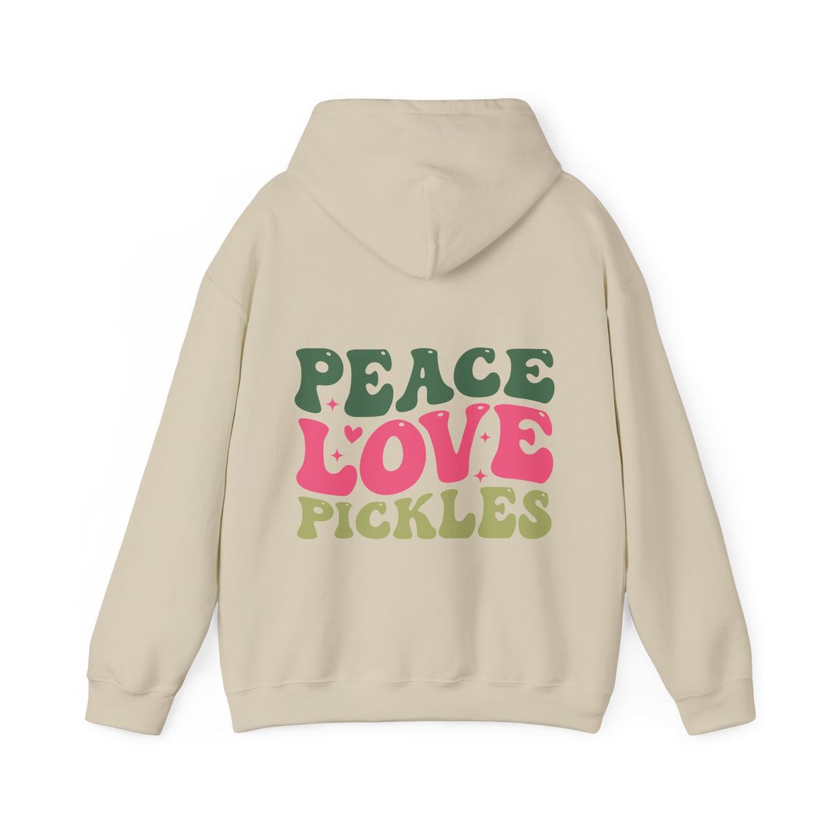 Peace Love Pickles Hoodie — Retro Groovy Graphic Hoodie