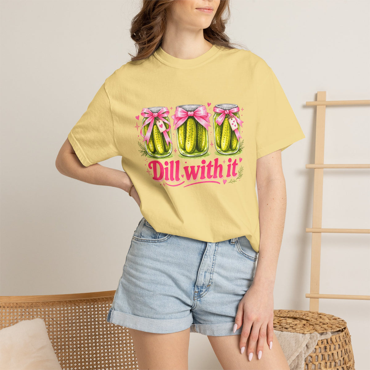Dill With It T-Shirt — Cute Pickle Graphic Tee for Foodie & Mom Gifts
