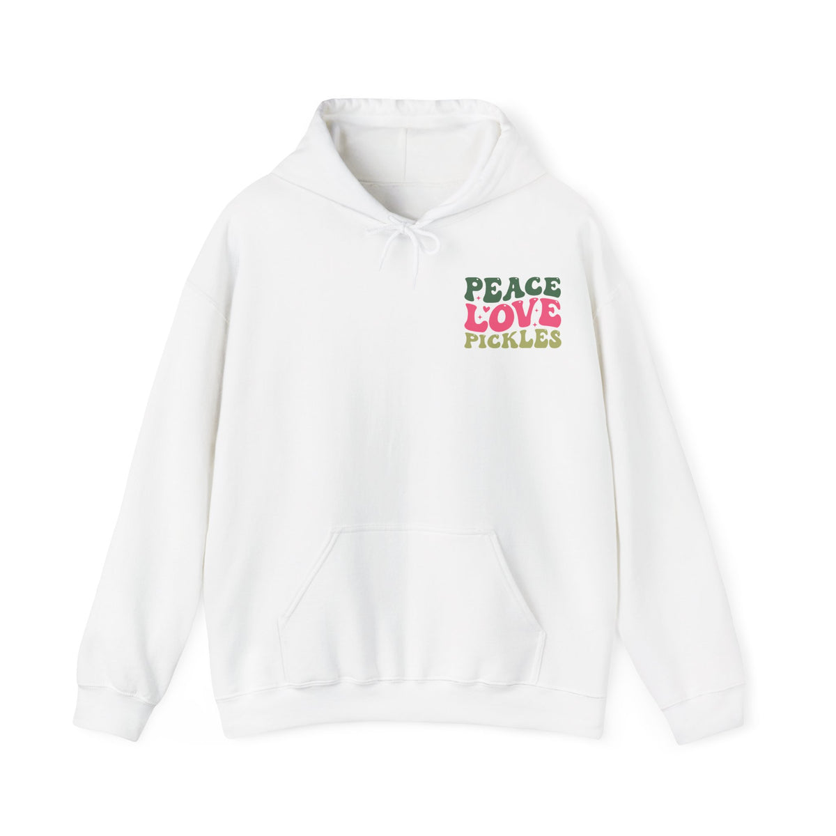 Peace Love Pickles Hoodie — Retro Groovy Graphic Hoodie