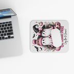 Pink Breast Cancer Awareness Halloween Ghost Mouse Pad — "We Wear Pink"