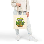 Tote Bag — Cute 'Pickle Time!' Cartoon Jar Canvas Tote (Funny Food Lover Gift)