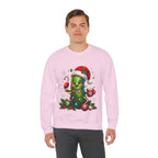 Christmas Pickle Sweatshirt – Cute Santa Hat Pickle with Candy Cane & Hot Cocoa