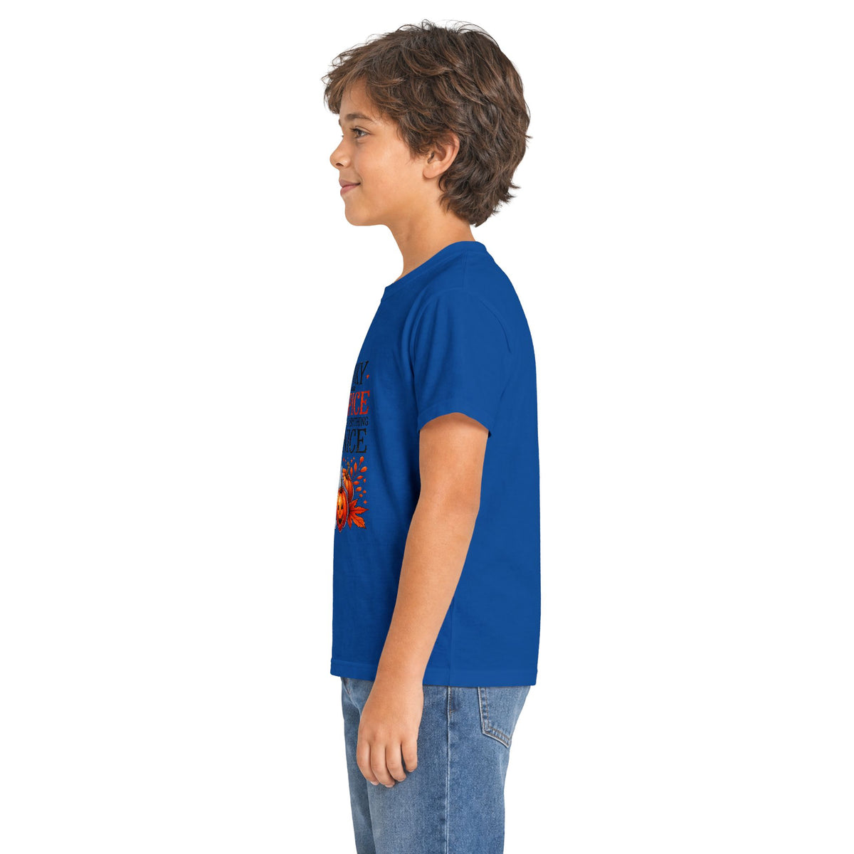 Kids Halloween Tee — "Spooky, Spice & Everything Nice" Ghost Pumpkin Shirt