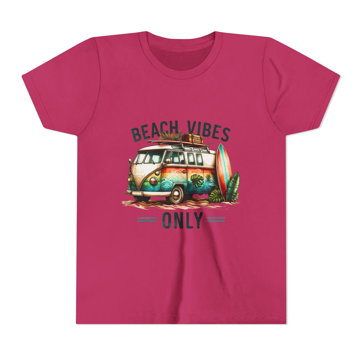 Kids Tee — "Beach Vibes Only" Surf Van Graphic