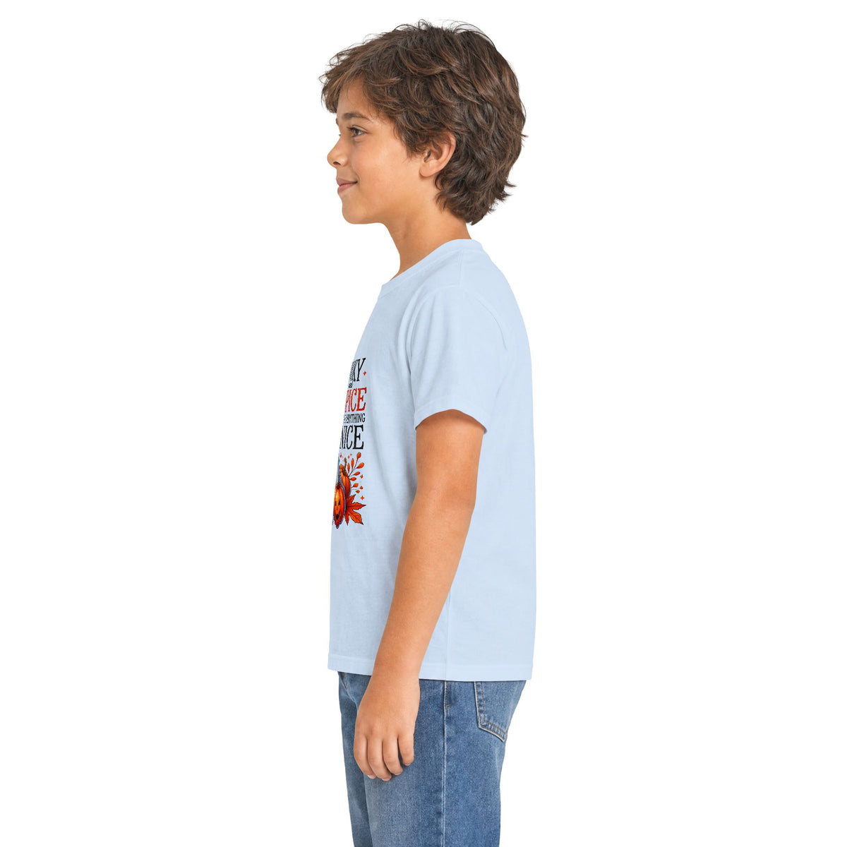Kids Halloween Tee — "Spooky, Spice & Everything Nice" Ghost Pumpkin Shirt