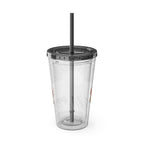 Summer Vibes Tumbler — 16oz Sunsplash Drink Tumbler with Straw