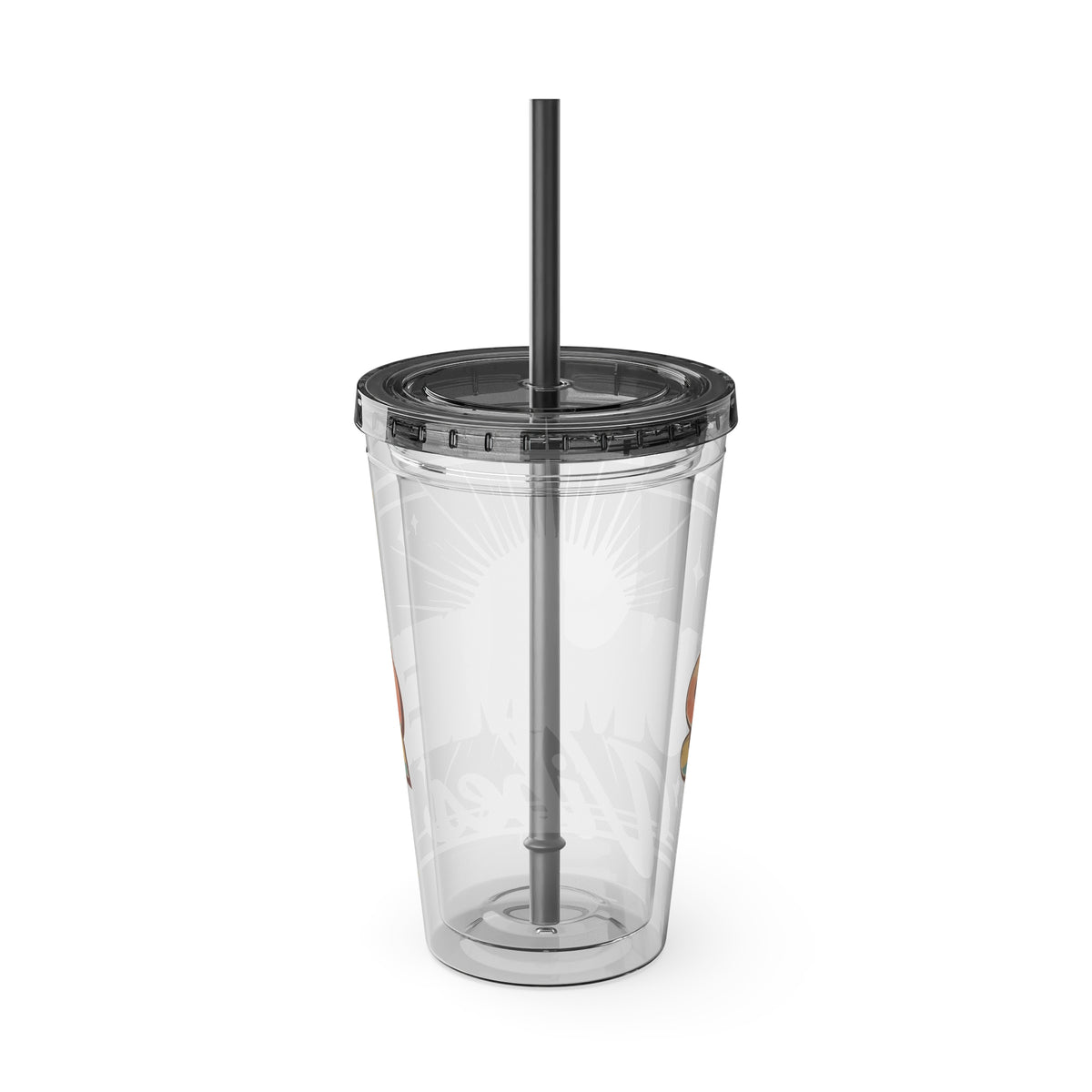 Summer Vibes Tumbler — 16oz Sunsplash Drink Tumbler with Straw