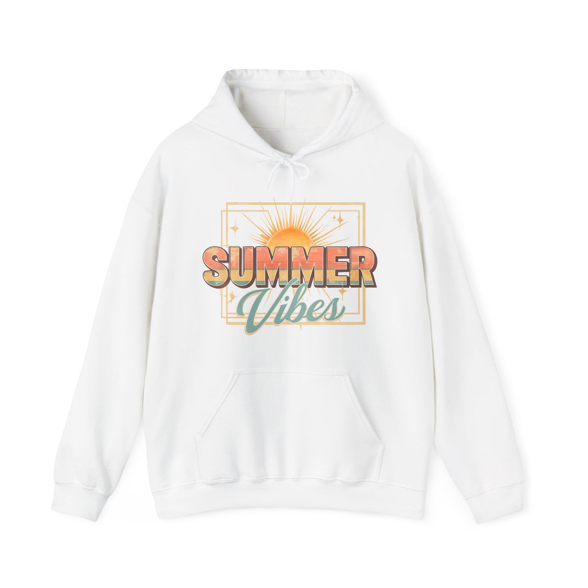 Summer Vibes Hoodie — Retro Sunset Graphic Pullover