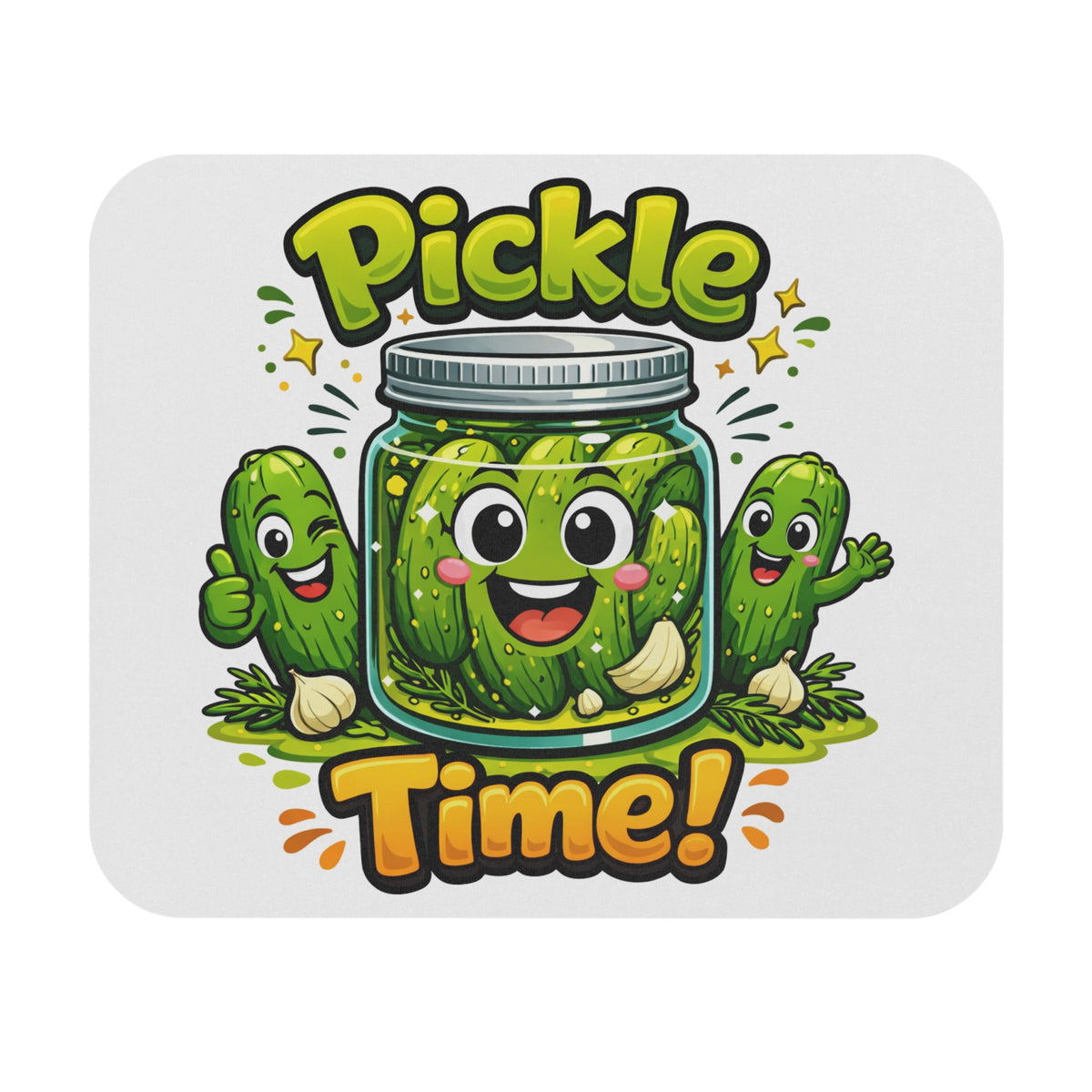 Pickle Time! Cute Cartoon Pickles Mouse Pad