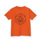 Kids 'Hello Fall' Tee — Playful Pumpkin & Autumn Words