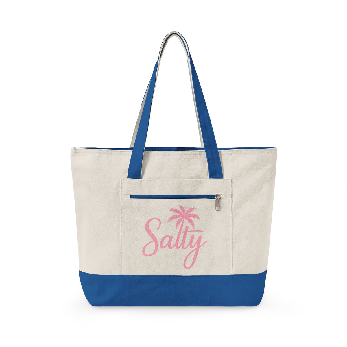 Beach Life Canvas Tote - "Life is Better at the Beach" Zippered Tote Bag