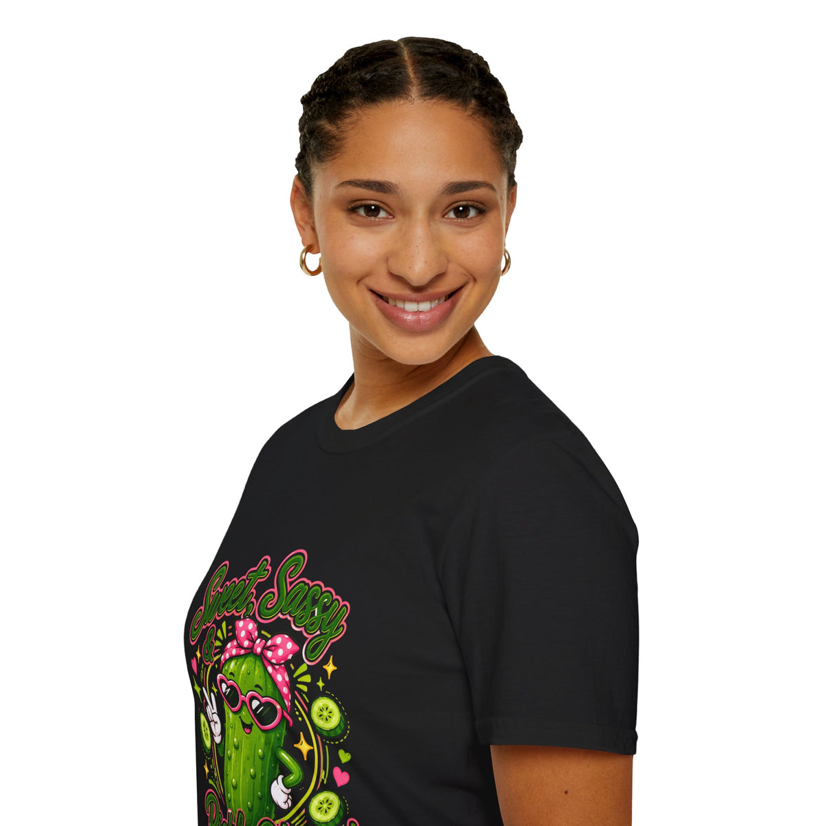 Sweet Sassy Pickle T-Shirt — "Sweet, Sassy & Pickle Obsessed" Cute Cactus/Pickle Graphic Tee