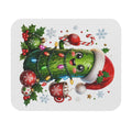 Christmas Cactus Mouse Pad — Cute Santa Hat Holiday Desk Mat with Lights & Hot Cocoa