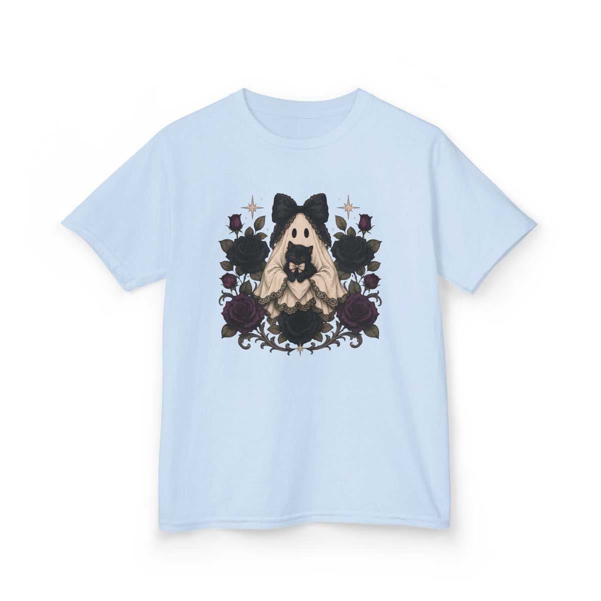 Kids Tee — Gothic Floral Ghost Girl Halloween Shirt