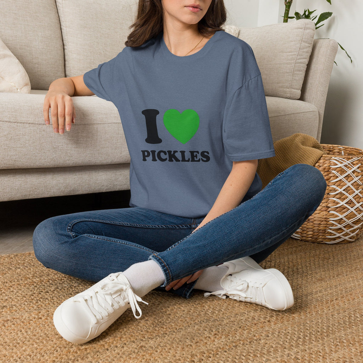 T-Shirt — "I  Pickles" Graphic Tee (Green Heart)