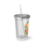 Tumbler — Tropical Margarita Acrylic Cup with Floral Watercolor Design