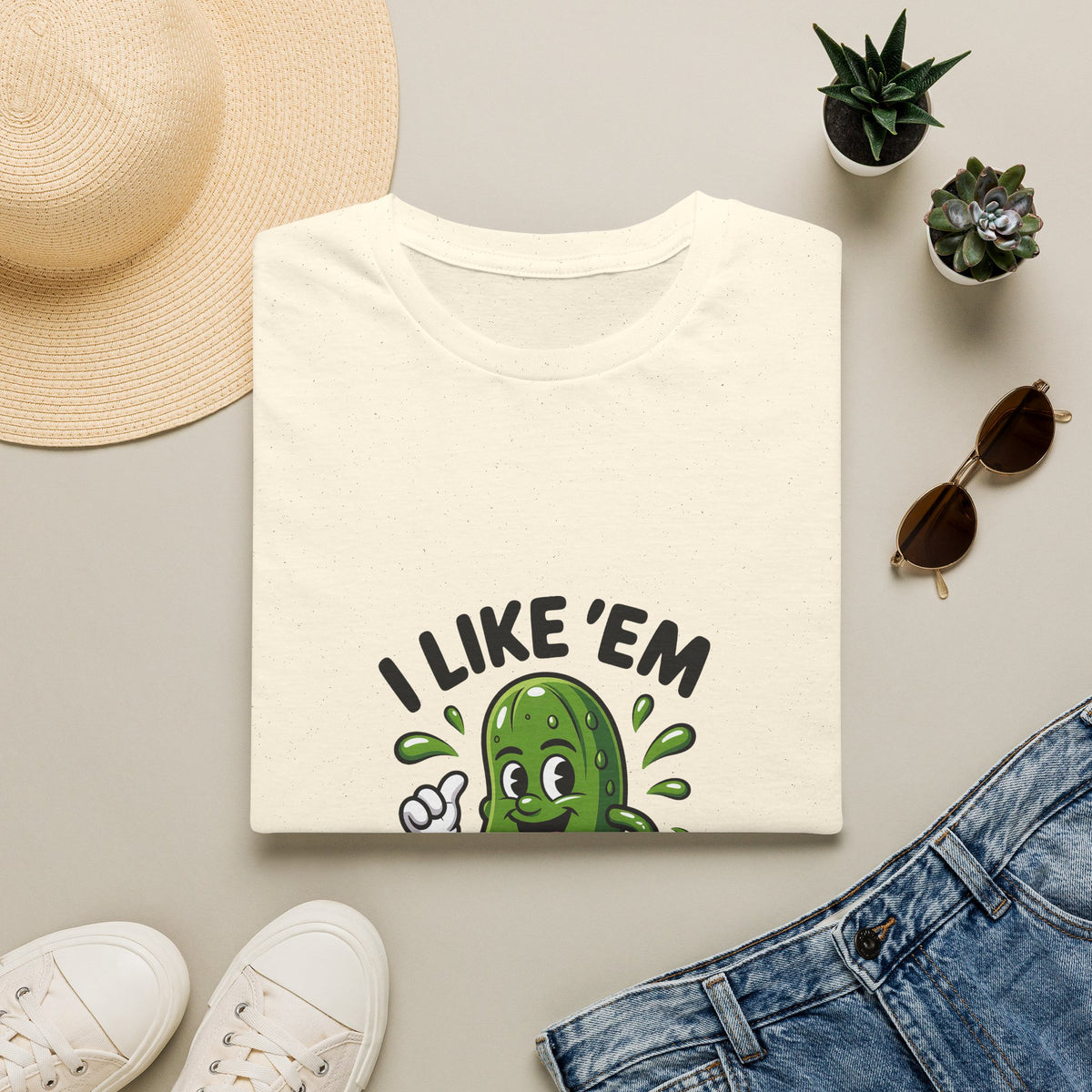 I Like 'Em Pickle T-Shirt — Cute Cartoon Pickle Graphic Tee