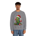 Christmas Pickle Sweatshirt – Cute Santa Hat Pickle with Candy Cane & Hot Cocoa